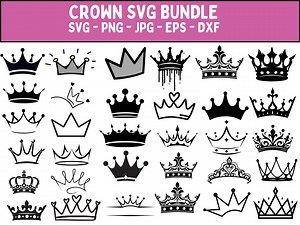 Crown SVG Bundle: Royal King, Queen, Princess Designs (digital Download) - Etsy