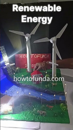 renewable energy working model (hydroelectricity - solar and windmill) - shorts - | howtofunda