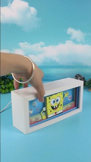 #spongebob #cartoon #nightlight Cartoon Spongebob LED Night Light Figure Anime Gift Box