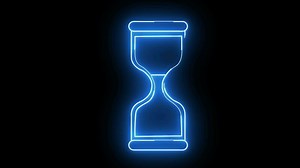 Download Animated hourglass icon with a glowing neon effect for free