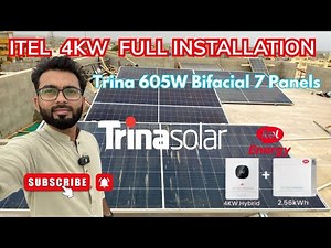 ITEL 4kW Pro Solar System Full Installation with Trina 605W Bifacial Panels Step-by-Step Guide 2025