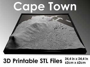 3d Cape Town, World Map, 3d Cape Town, 3d Printing Stl File, Cape Town Skyline, Cape Town Map, Digital File, South Africa 3d, City Map - Etsy