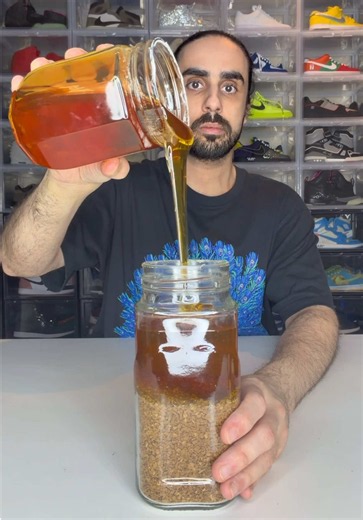 Frozen Honey Dalgona Coffee 🍯☕️ #coffee #asmr #eating #mukbang #satisfying