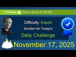 Microsoft Solitaire Collection: TriPeaks - Expert - November 17, 2025
