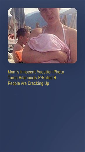 A mom's hysterical beach photo is going viral because of a seriously inappropriate optical illusion. #storyoftheday | LittleThings