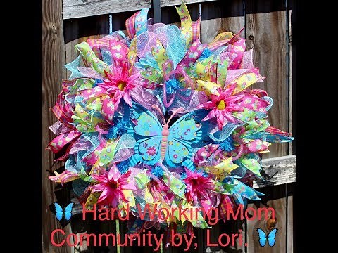 How to make a deco mesh Butterfly with 30in ruffles