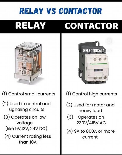 Relay vs Contactor #industrialelectrician #electricalengineering #education