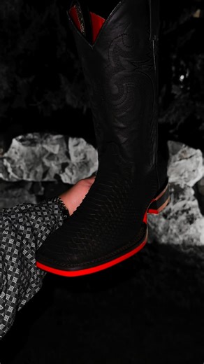 Alfa Western Wear on Instagram: "You Guys Ready For A HUGE Restock On Our Matte Black Python Red Bottoms?🥷🐍 How About A Price Drop As Well? ONLY $99😉"