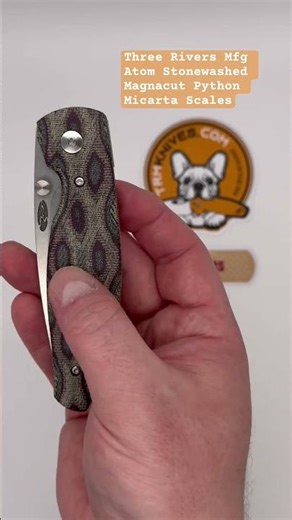 Three Rivers Mfg Atom Stonewashed Magnacut Python Micarta Scales ‪@trmknives‬