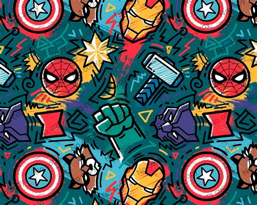 Super Hero Seamless Pattern, Cartoon Seamless Pattern, Super Hero Clipart, Super Hero Sublimation, Super Hero Digital Paper - Etsy