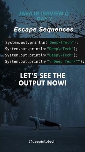 Java interview prep | Day 7 | Escape Sequences | #coding #javaprogramming #java