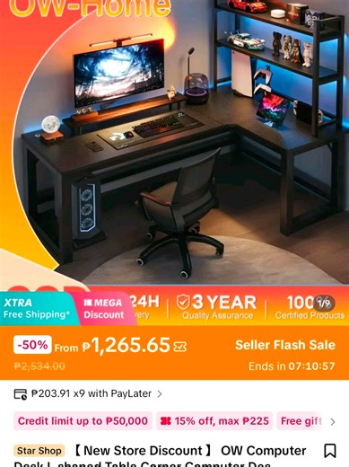Affordable L-Shaped Computer Desk for Students