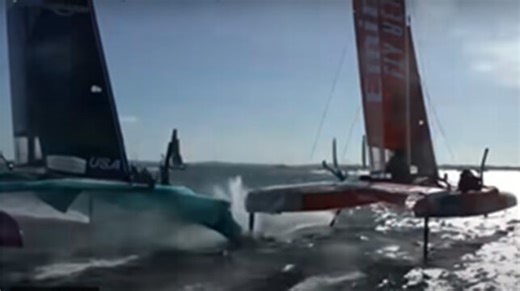 Video: American SailGP Boat Suffers High-Speed Collision