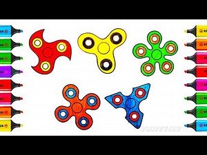 How to Draw Spinners - Coloring Pages Videos for kids - Learning Drawing & Play-Doh - Videos For Kids