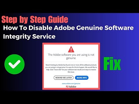 How To Disable Adobe Genuine Software Integrity Service