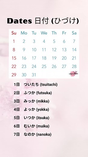 日本語での日付の言い方と学び方
