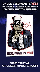 5.3K views · 13 reactions | Time is running out - get your red limited edition Uncle Serj poster today 落 JSA Certification included with each numbered poster.  Get 10% off your poster with code SERJ10 | Premiere Collectibles | Facebook