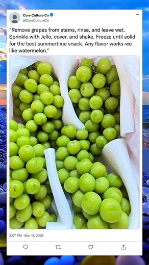 Frozen Grapes + Jello = The Perfect Snack! 🍇✨#SnackHack #HealthyEating