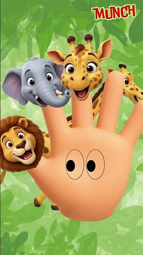 Animals Finger Family Song🖐️ Lion Elephant Giraffe Zebra & Rhino🦁 Kids Learn Animal Sounds & Actions