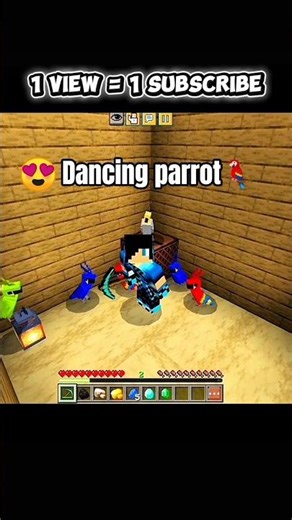 Dancing Parrot In Minecraft 😂 #minecraft #funnyshorts #parrotdancing
