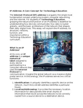 IP Address in Technology Education - Reading Passage and x 10 Questions
