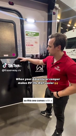 No keys? No problem! This awesome Adventurer 80RB comes with a keyless entry and programmable keypad, so you’ll never get locked out again (even if you always forget your keys… like Riley 😆). Who else could use this feature?👇 #truckcamperlife #overlandcamping #offgridrving #camperupgrades #rvtech #adventurercampers #vanlifecanada #keylessentry