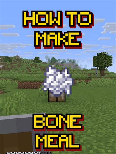 Learn how to craft Bone Meal in Minecraft. You use it to grow crops faster and speed up plant growth. You will need (check out our videos if you haven’t crafted them yet): - any weapon to get bone from skeletons You will learn: - How to craft bone meal Like, love, follow and subscribe for more quick Minecraft tips and beginner guides. #minecraft #minecrafttutorial #beginners #gaming #tutorial