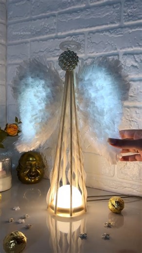 Mingle & DIY Craft on Instagram: "DIY Christmas Angel 👼✨. #christmas #diy #angel christmasdecoration giftideas handmade holidaydecor trending dollartreediy viral satisfying"