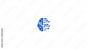 Ai brain animated outline icon . Artificial intelligence 4k motion design animation for web, mobile and ui design