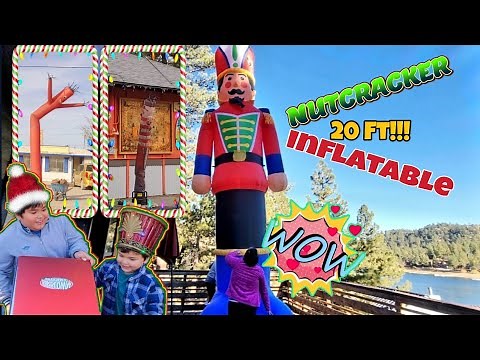 NEW UNBOXING/INFLATING GIGANTIC 20' CHRISTMAS AIRBLOWN INFLATABLE NUTCRACKER AT OUR BIG BEAR CABIN!