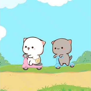 Love story of Peach and Goma #peachcat #mitaocat #mochipeachcat