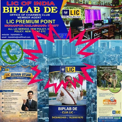 LIC AGENT, NEW AGENT REQUIREMENT, NEW LIC PLAN,ALL SERVICES DONE HERE.9436465469/7628901670.