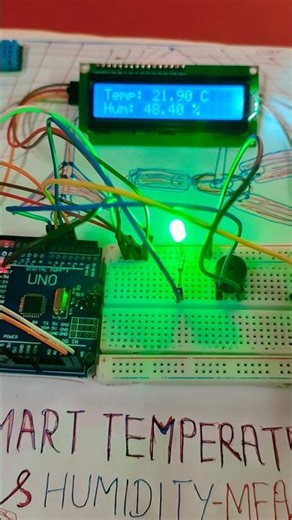 Smart Room Temperature and Humidity Monitoring System Using Arduino Uno and DHT11 Sensor #arduinouno