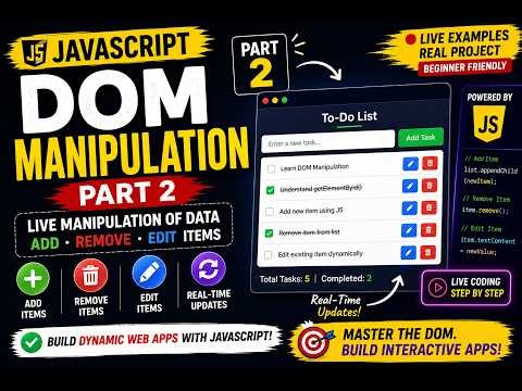 Build a Dynamic To-Do App with JavaScript | DOM Manipulation Part 2
