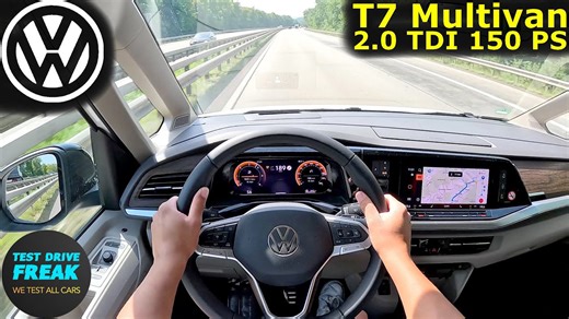 2025 VW Multivan T7 2.0 TDI (150 PS) topspeed POV 🚐 diesel autobahn run | No speed limit
