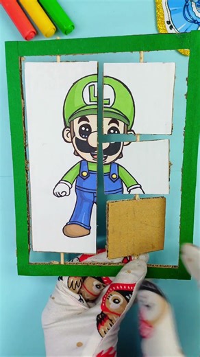 supar mario cardboard puzzle game #mario