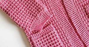Waffle Stitch Cardigan crochet pattern with a free video tutorial