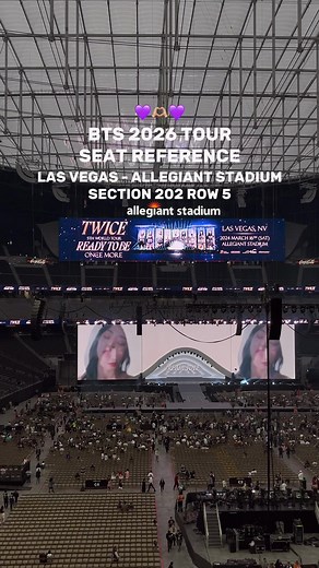 BTS 2026 Tour Seat Reference at Allegiant Stadium