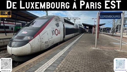 驾驶室旅程 - 卢森堡和巴黎火车东站 高达320km/h TGV驾驶室视角 法国铁路 SNCF