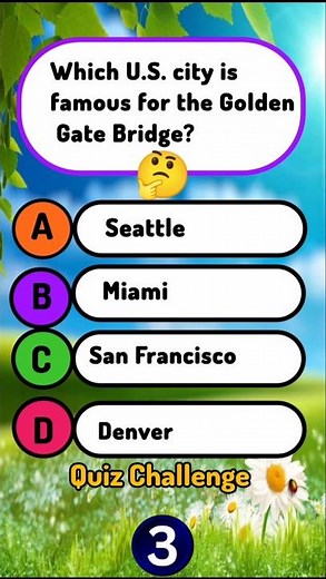 Which U.S. city is famous for the Golden Gate Bridge ? 🇺🇸🌉 | USA GK Quiz #shorts