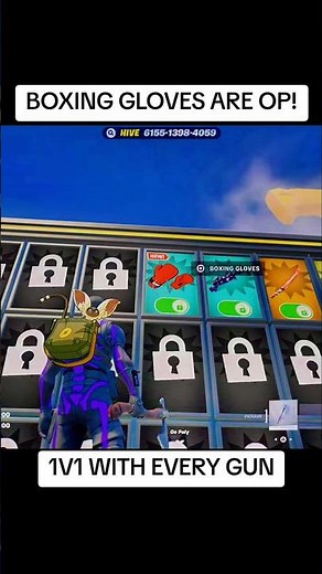 BOXING GLOVES ARE OP! | 1V1 WITH EVERY GUN | #shorts #fortnite #gaming #hivemaps #1v1witheverygun