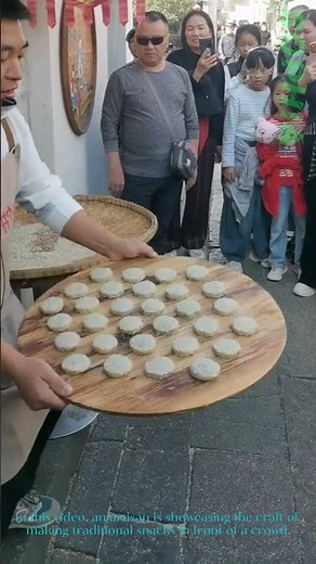 Traditional Folk Craft Performance: Artisan Demonstrates Skill in Making Traditional Snacks