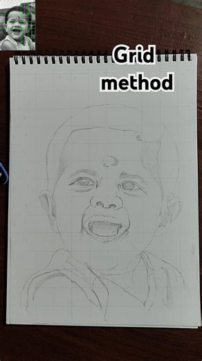 grid method portrait drawing,#drawing #sketch #shortsfeed#outline