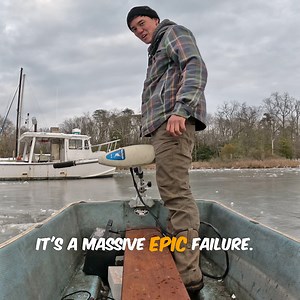 The DIY ice boat I built was a massive failure. The ice started melting and the saw blade started cutting through the ice. #boat #miniboat #ice #snow #DIY #ChesapeakeBay #LukeMcFadden | FV Southern Girl Bodkin Point Seafood