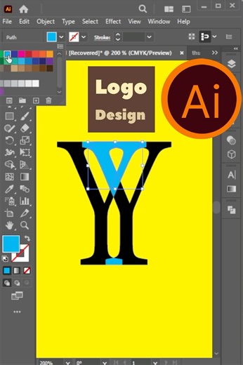 #photoshop YY Logo Design in Adobe Illustrator | Bold Black & Yellow Concept