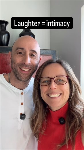 Paula & Jason | Intimacy & Relationship Coaches on Instagram: "Laughter does more than lighten the mood 😌 It tells the nervous system, “We’re safe together.” When couples laugh, oxytocin and dopamine are released — 🤣 bonding chemicals that strengthen trust, closeness, and attraction 🧠♥️ At the same time, cortisol (the stress hormone that shuts desire down) decreases. That’s why playfulness can soften tension faster than serious conversations. It brings bodies out of survival mode and back int