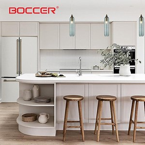 [Hot Item] Modern Curved Corner Kitchen Cabinets with Anti-Fingerprint Finish