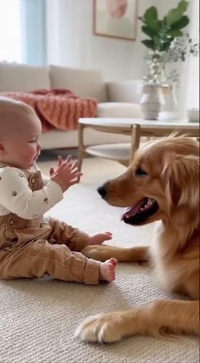 Dog Loves Baby’s Clapping 😂 #baby #dog #cat #funnyvideos #fypシ #animals #trend #reels