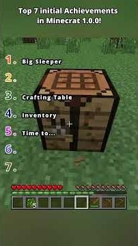 Top 7 Initial Achievements in Minecraft 1.0.0!