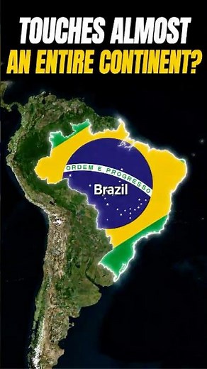 The only 2 countries that don't border Brazil 🌎 #geography #brazil #map